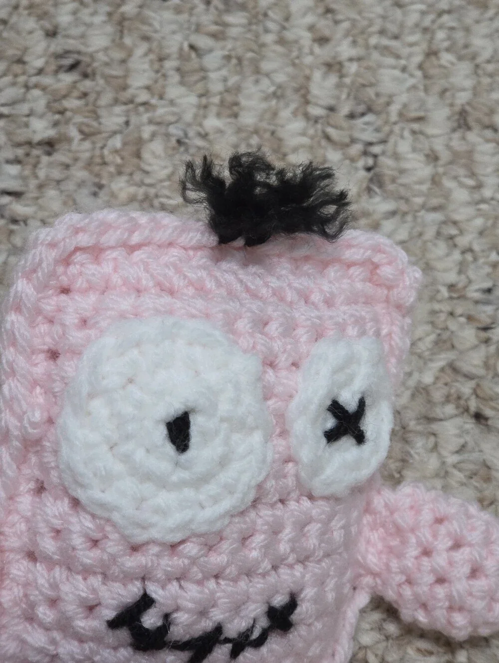 Handmade Crochet Pink Mini Zombie Plushie